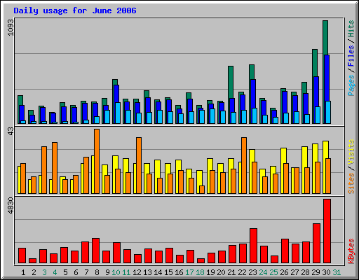 Daily usage for June 2006