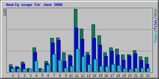 Hourly usage for June 2006