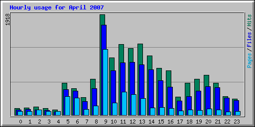 Hourly usage for April 2007