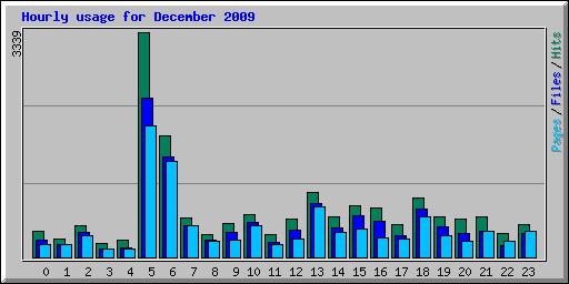 Hourly usage for December 2009