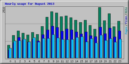 Hourly usage for August 2013