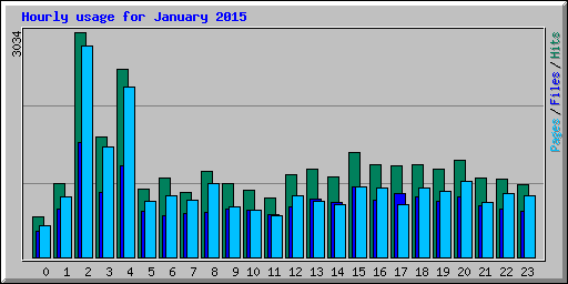 Hourly usage for January 2015