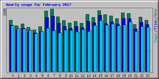 Hourly usage for February 2017