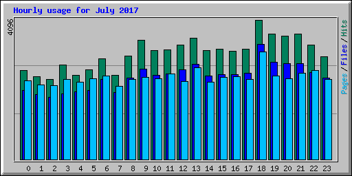 Hourly usage for July 2017