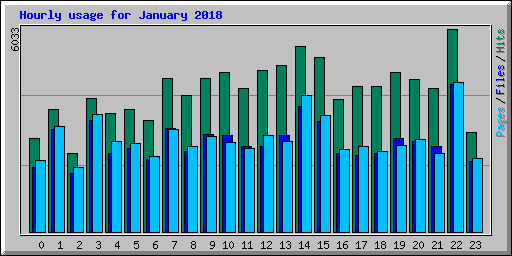 Hourly usage for January 2018