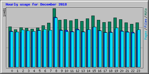 Hourly usage for December 2018