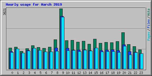 Hourly usage for March 2019